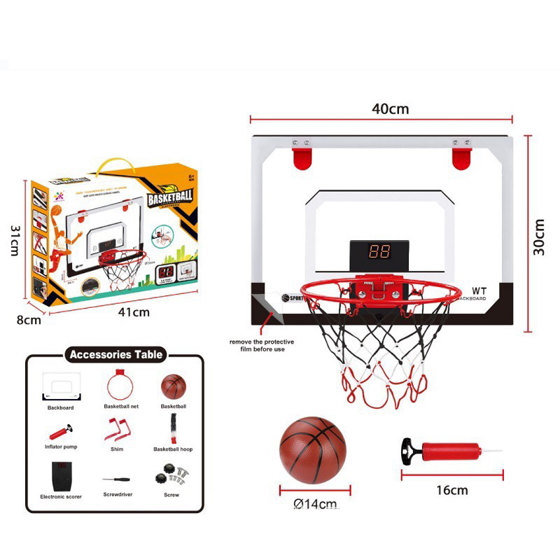 Dispositivo de puntuación para niños transfronterizos tablero de baloncesto montado en la pared Marco de baloncesto de interior sin perforaciones soporte de baloncesto juguetes deportivos
