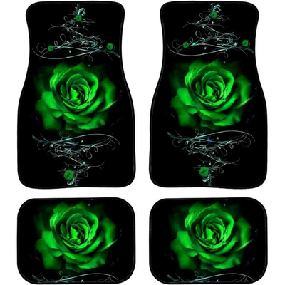 Style Floral Butterfly Easy-To-Clean | Avtomobil döşəmə paspasları - car-floor-mat-27-33444468cm-two-pairs-four-pieces-in-total