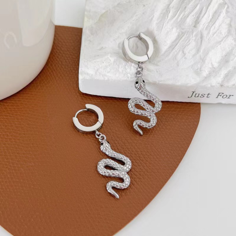 Women's Novelty Snake Stainless Steel Earrings Plating No Inlaid Stainless Steel Earrings display picture 3