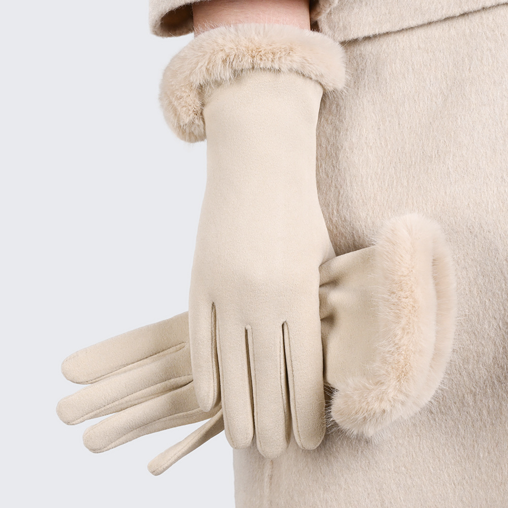 Guantes Térmicos Táctiles para Mujer de Poliéster, A prueba de Viento para Exteriores en Invierno