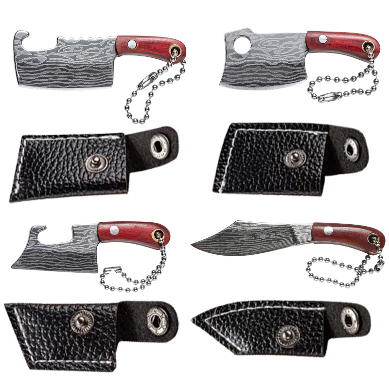 Mini cuchillo de cocina llavero EDC al aire libre portátil cuchillo no plegable cuchillo de desembalaje creativo
