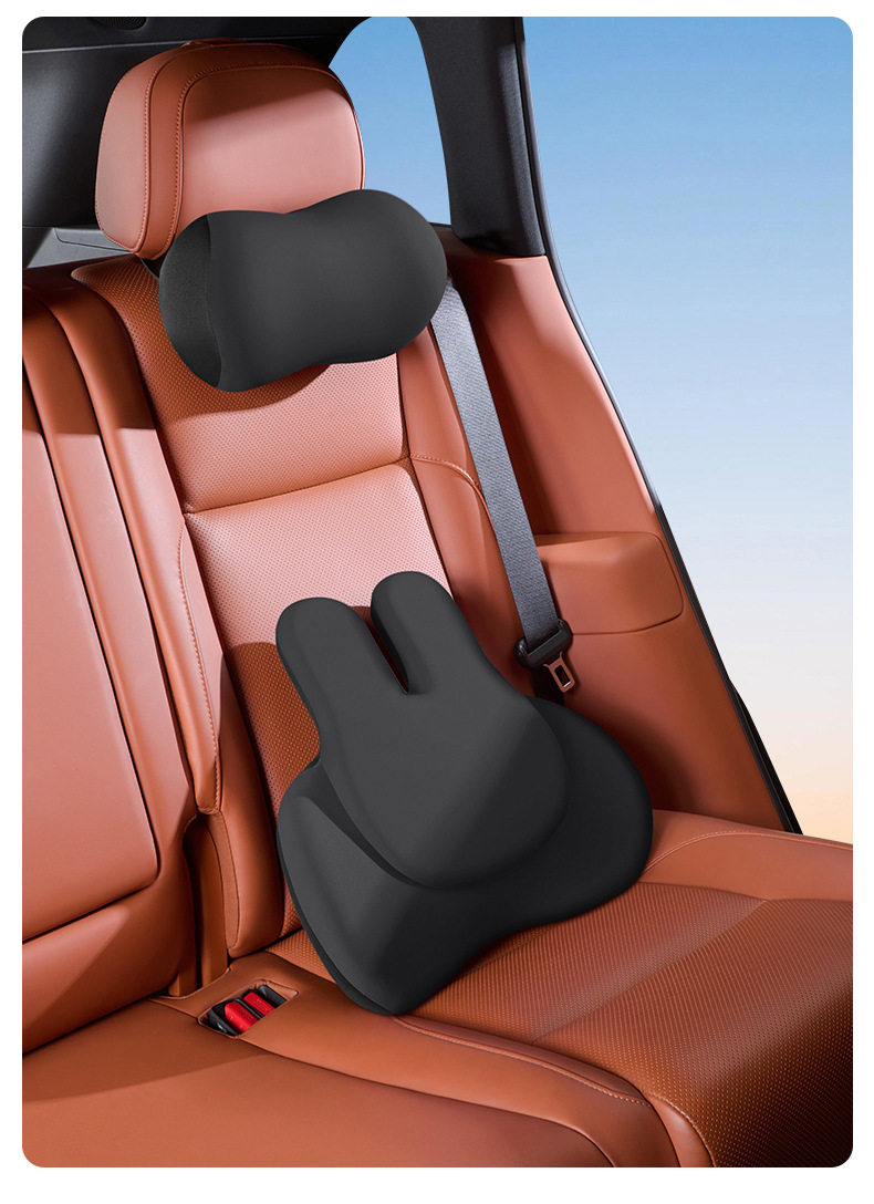 High-End Car Headrest with Heating, Electric Massage, Space Memory Foam Seat, Neck Pillow, Car Lumbar Support Pillow