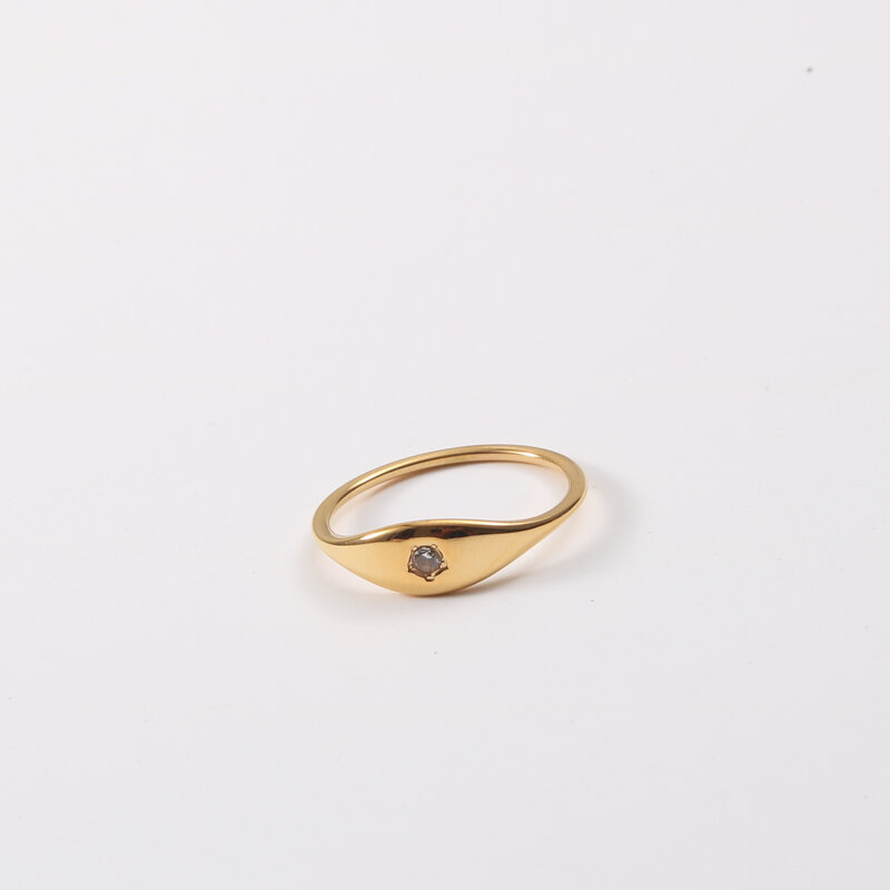 Fashion Geometric Titanium Steel Plating Rhinestones Rings