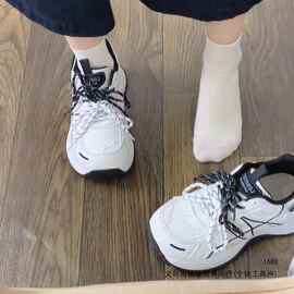黑白撞色厚底老爹鞋女2026超火新款增高小白鞋学生百搭休闲运动鞋