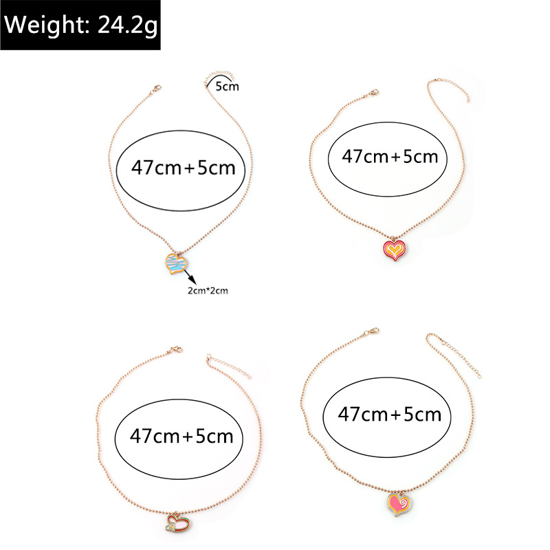 10g Weight Zinc Alloy Pendant Material Vacation Classic Style Heart Shape Zinc Alloy Ball Chain Pendant Necklaces Wholesale