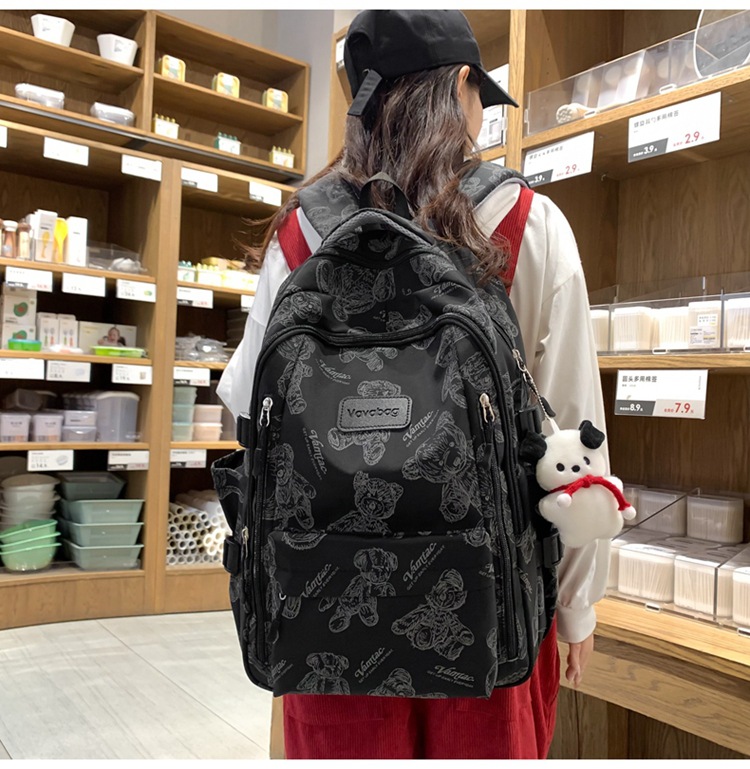 2024 New Large Capacity Stylish Backpack Daily Versatile Men and Women Backpack High School Student Campus Student Bag