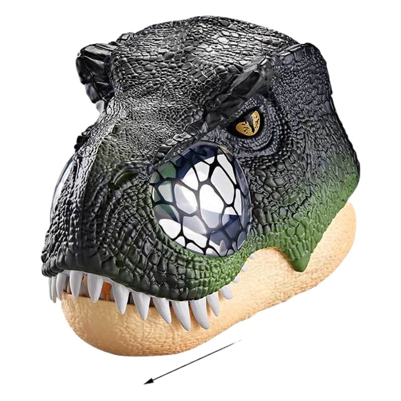 Máscara de Dinosaurio Luminosa con Boca Móvil de Plástico Eléctrico para Fiestas de Halloween