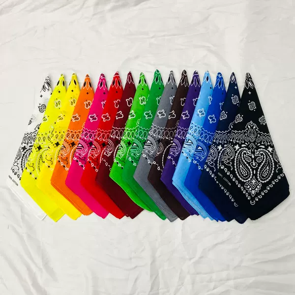 54cm Pure Cotton 23g Double Cashew Square Scarf Outdoor Sports Cycling Headscarf Pure Cotton Amoeba Square Scarf Wholesale