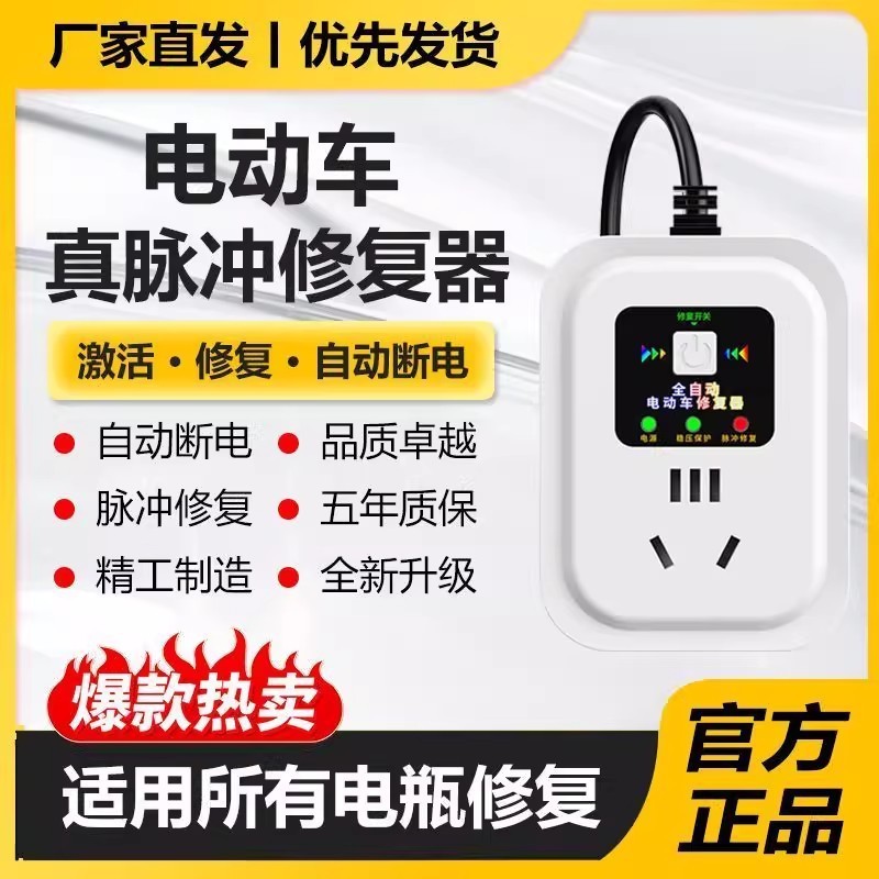 电动车电瓶脉冲修复器激活电瓶充电自动断电插座48V60V72V96V通用|undefined