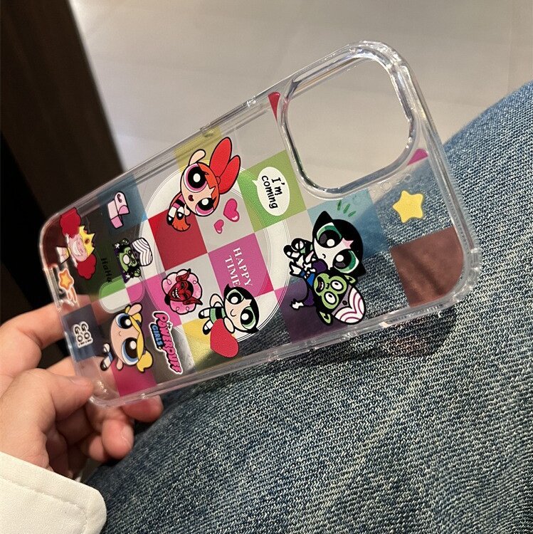 磁吸适用苹果16ProMax手机壳情侣iPhone13小女警卡通可爱飞天女孩