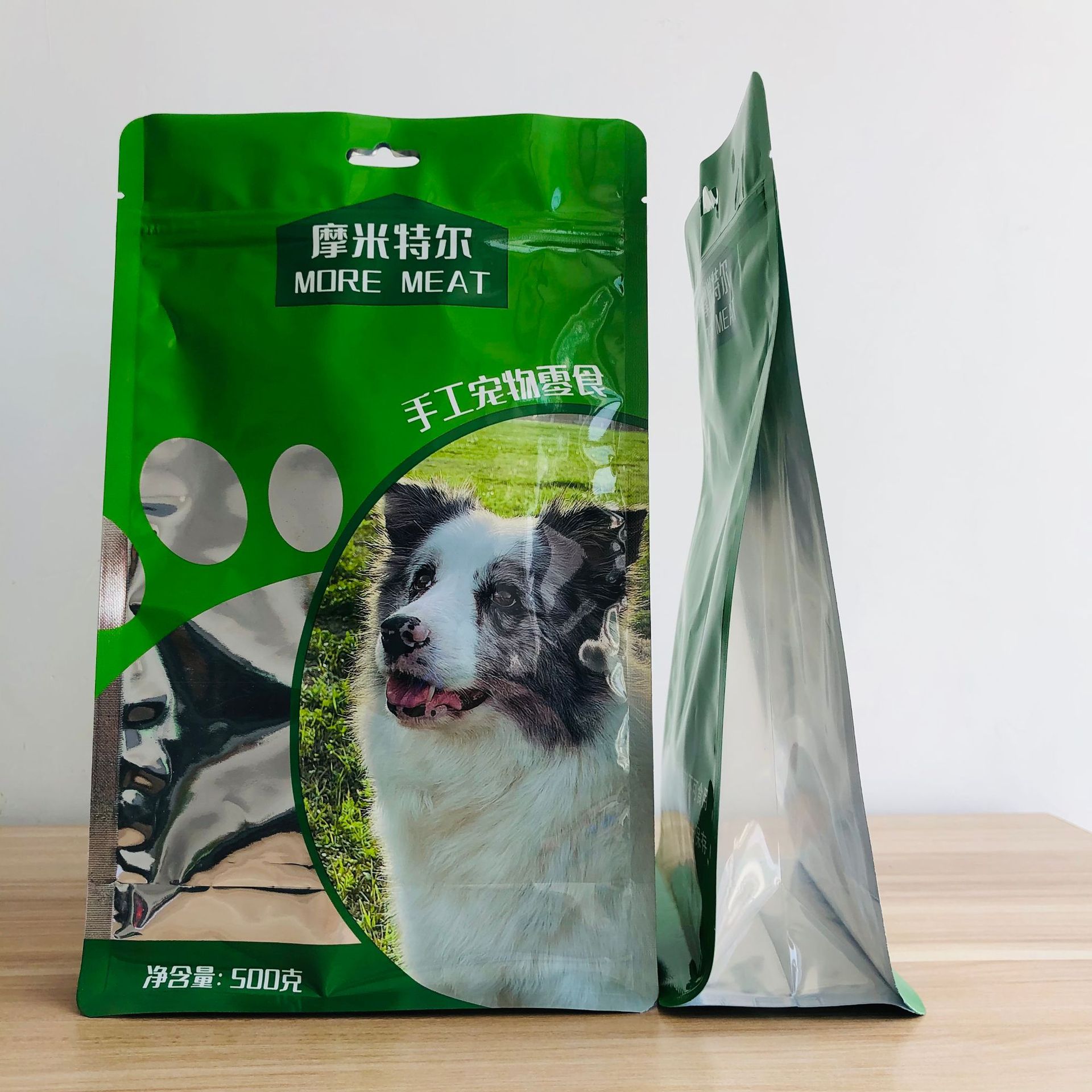 厂家定 制宠物手工零食包装袋 狗粮自立拉链袋 八边封镀铝彩印袋