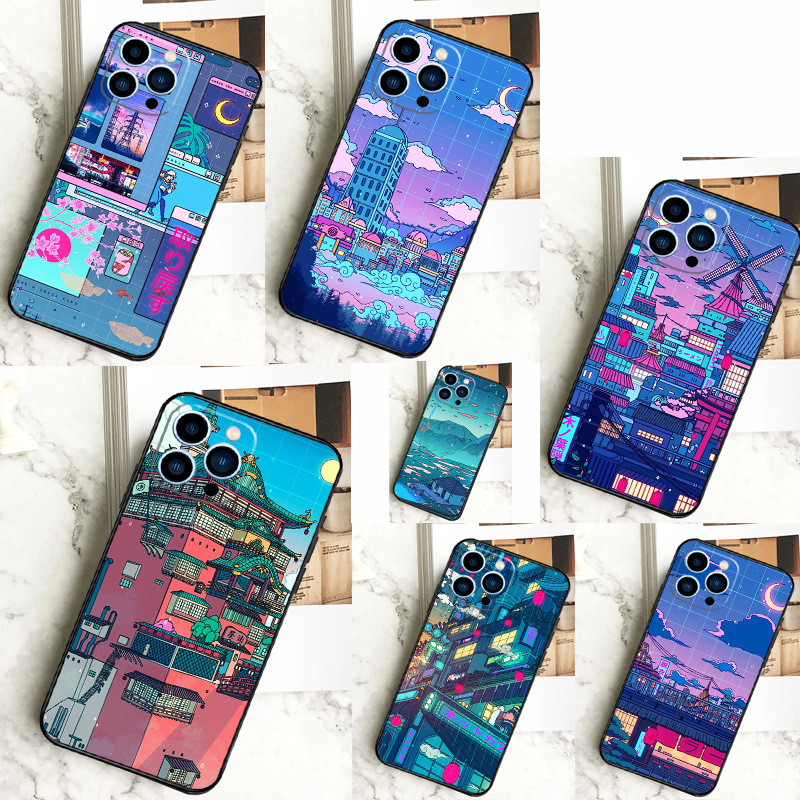 For Apple Mobile Phone Case Art Pixel Aesthetic Case iPhone 15 14 13 12 11 Pro Max