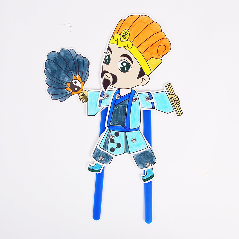 Juego de sombras Diy hecho a mano Viaje al oeste Personajes Puzzle para niños Paquete de material de pintura Jardín de infantes Juguetes de ensamblaje creativo