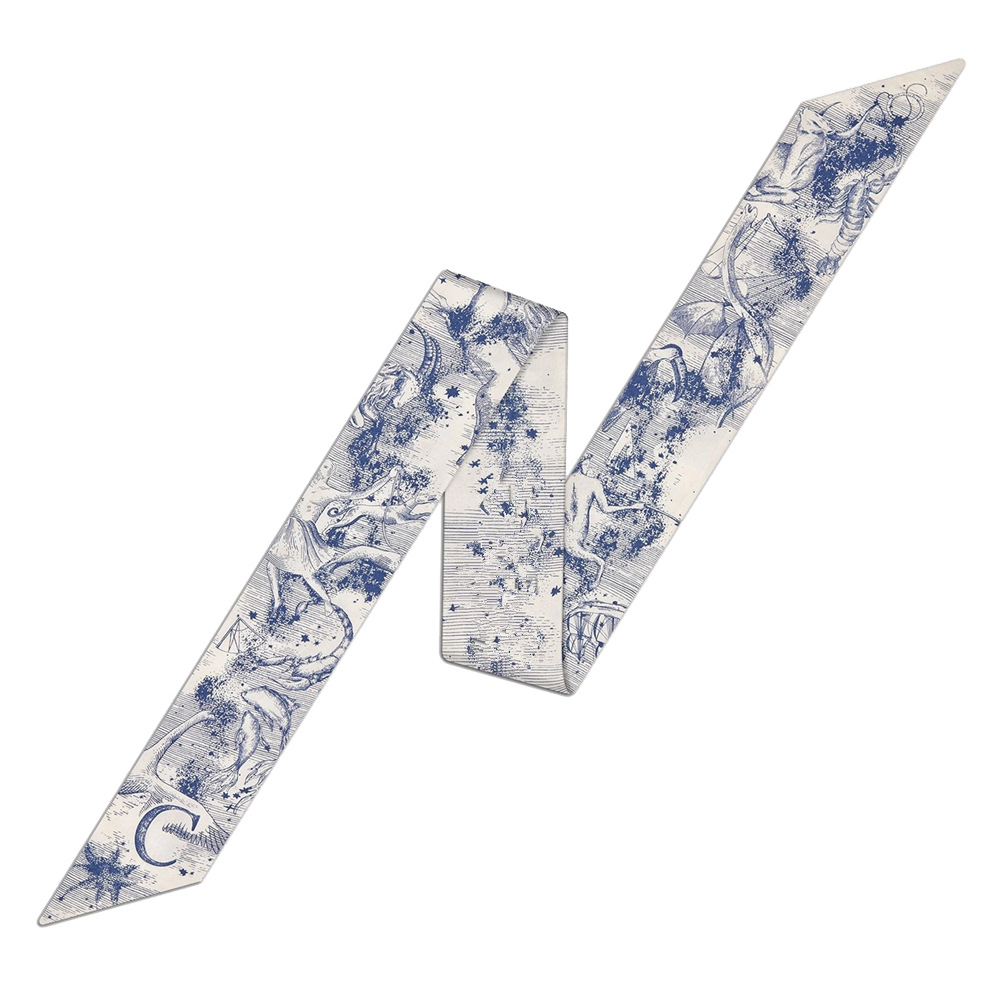 20g Weight Silk Scarf Classification Daily Occasion Silk Material Letter Pattern All Seasons Season Women'S Gender Printing Design Fashion Style Women's Fashion Letter Silk Printing Silk Scarves 7