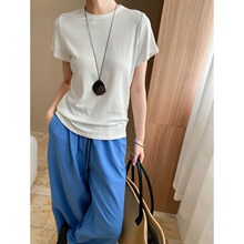 司南 夏日随心配 简约纯色百搭圆领休闲正肩显瘦短袖T恤 SN7573