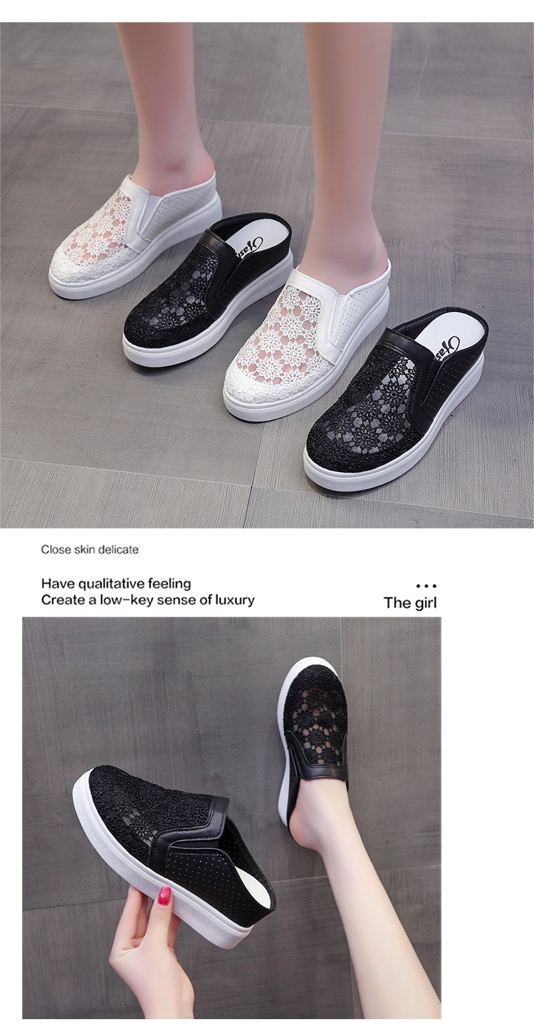 Baotou Half Women s Summer New Style Mesh Casual Slope Heel Thick Bottom Outerwear One Step Stepping Cool Slippers_voghion.com