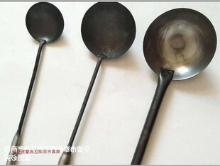 铁勺老式饭勺食堂打饭厨师炒菜铁瓢灰勺下水道淤泥商用喂家禽家畜-阿里巴巴