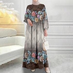 Bohemian Floral Maxi Dress – Lightweight Polyester-Spandex Long Sleeve Dress With Ethnic Print (S-5XL, Loose Fit For Casual)_ecoleips.com