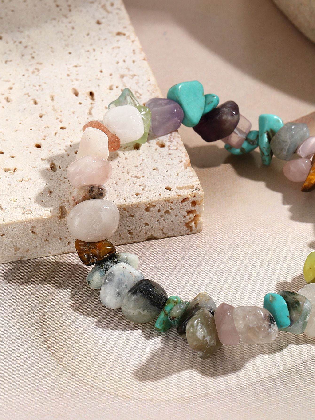 nouveau collier de perles en pierre de couleur collier de clavicule en pierre naturelle accessoires de collier design bijoux de niche_voghion.com