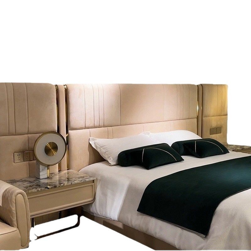 Cama de cuero de vaca, cama de casal doble, cama de casal, cama queen de gama alta, fábrica de Foshan
