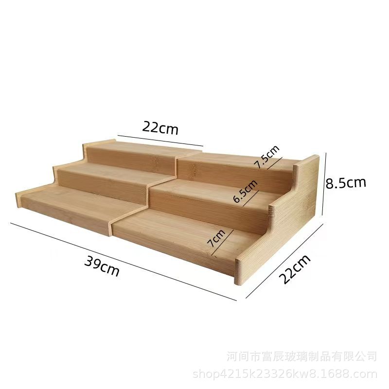 Amazon Bamboo Retractable Ladder Spice Rack Spice Rack Home Desktop Multi-layer Sundry Storage Rack Wholesale