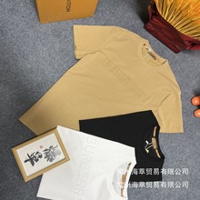 夏季新款潮流时尚凹凸钢印字母帅气轻奢小众百搭休闲短袖男t批发