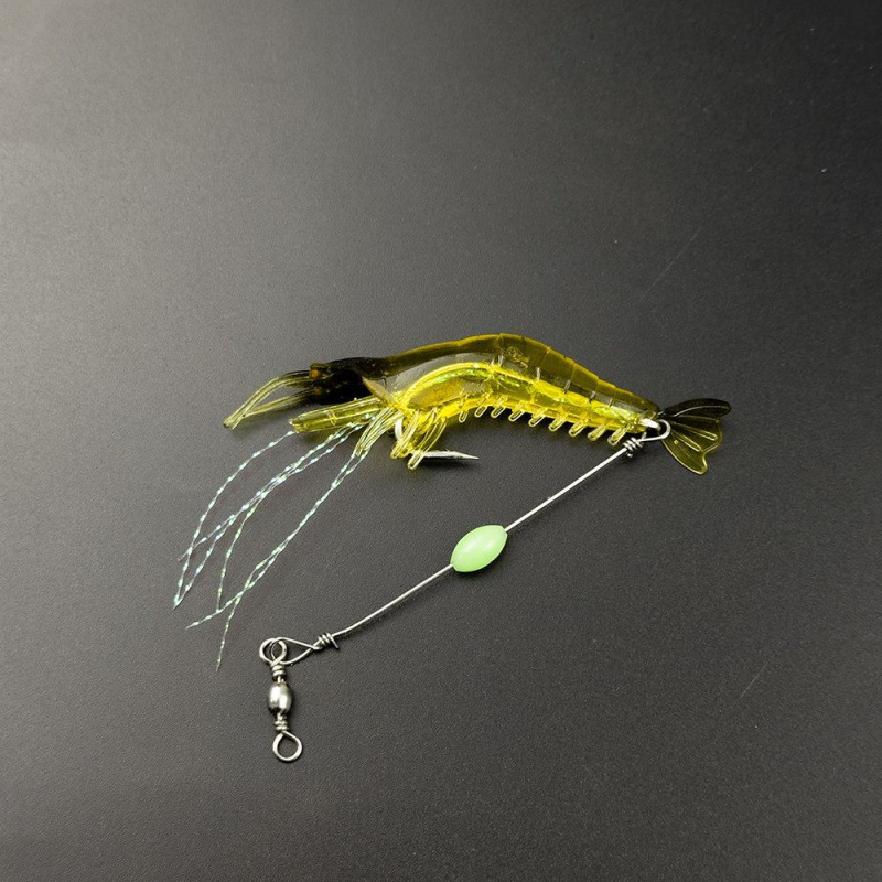 Luya cebo nocturno falso camarón cebo biónico simulación boquilla de caparazón suave pescado negro con gancho de fábrica de cebo de peces comercio mayorista