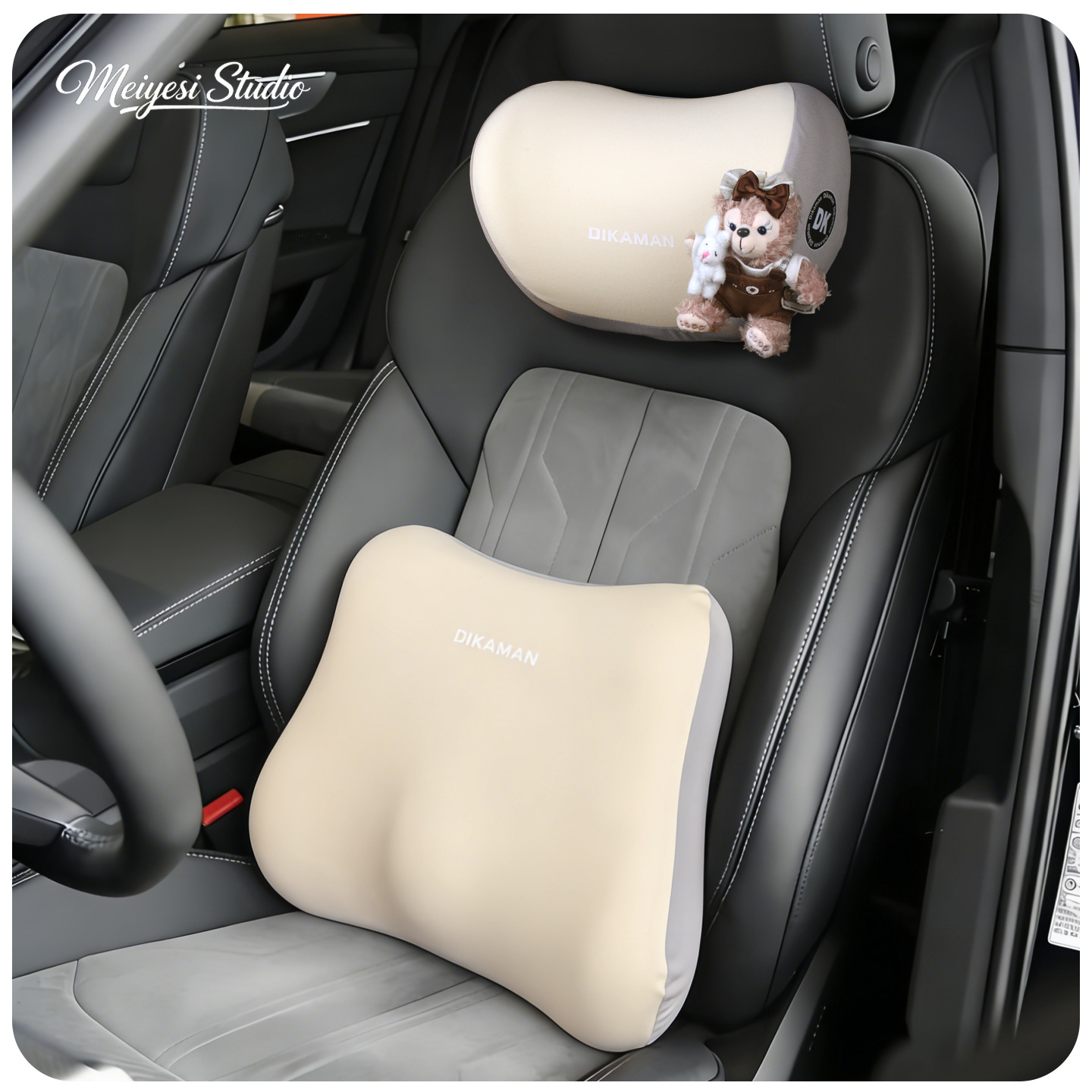2026 nuevo Sherry Duffy coche reposacabezas de memoria de algodón asiento interior del automóvil cojín de cuello con cojín de cintura de alto nivel image 1