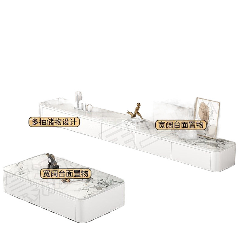 Gabinete de TV de tabla de roca combinación de mesa de té moderna y simple hogar pequeño tipo de lujo ligero piso sala de estar nuevo armario de almacenamiento