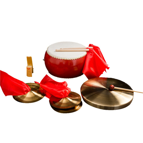 Three and a half props set for children's performance, gongs, drums and cymbals, full set of gongs, annual meeting, stage performances, gongs and drums instruments