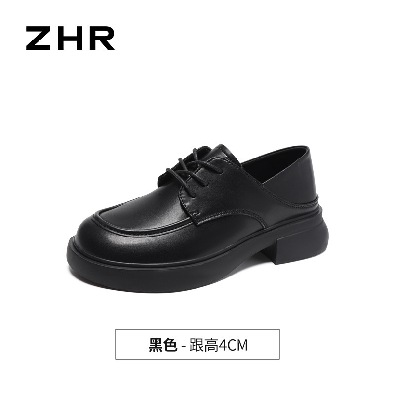 ZHR则则真皮时尚复古厚底乐福鞋2025新款轻便百搭舒适英伦风女鞋|undefined
