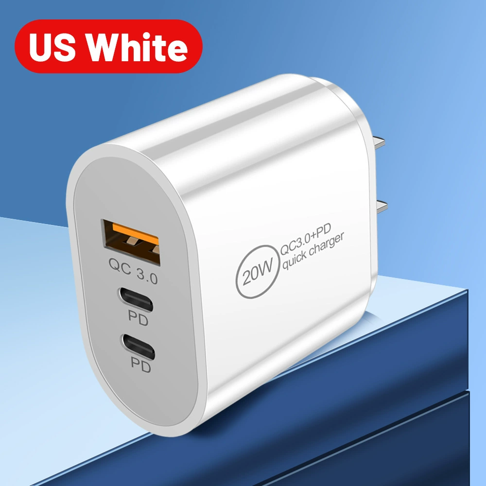 [Новый USB+2PD Type-C зарядный адаптер для телефонов, многопортовый, для поездок, американская/европейская вилка]