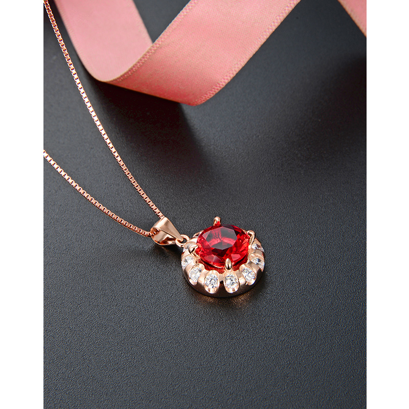 Estilo japonés y coreano de moda dulce elegante clavícula cadena collar s925 plata esterlina personalidad creativa con incrustaciones circón colgante redondo para las mujeres