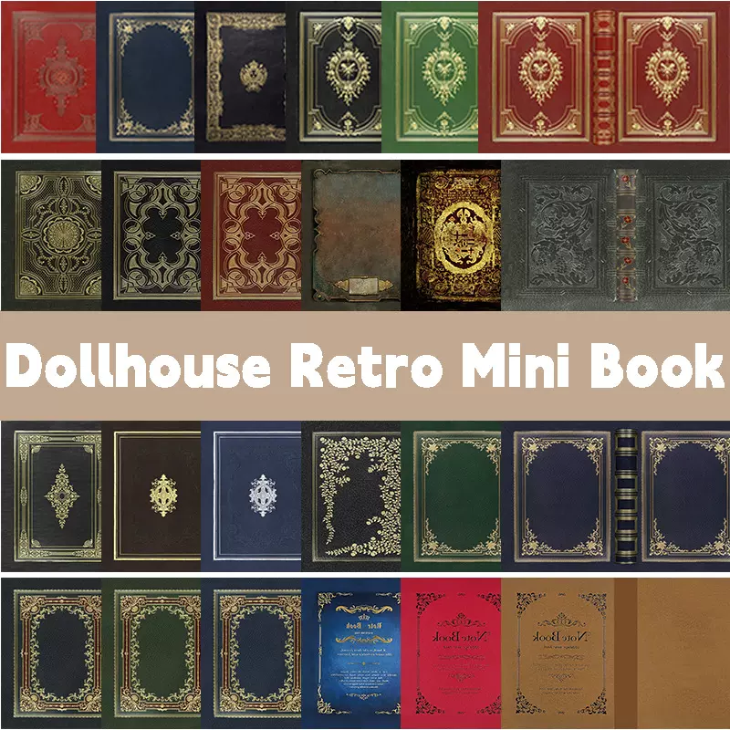 迷你娃娃屋古典书籍 袖珍家居配件 BJD场景拍摄道具Dollhouse1:12