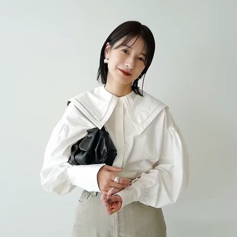 Chic Long Sleeve White Shirt 21 Years Designer Shirt Lady All Match Shirt