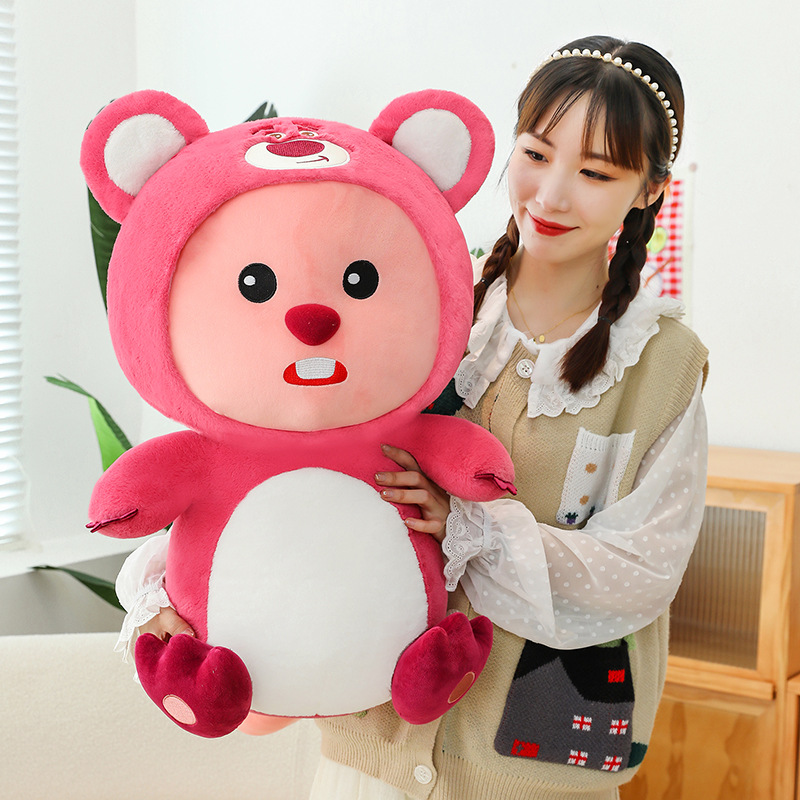 Popular en línea popular cross-dressing lindo Beaver Ruby loopy pargo asado muñeca de peluche de juguete ventas directas de la fábrica