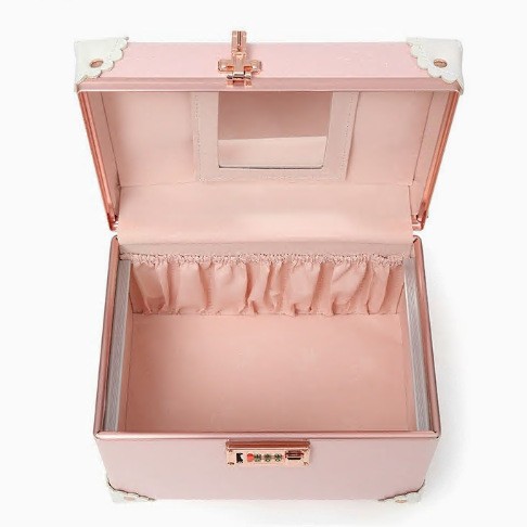 大容量化妆箱密码手提便携化妆包可爱韩版收纳盒跟妆纹绣工具