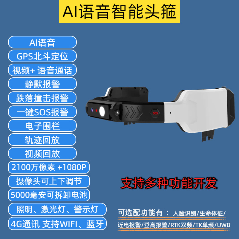 Cámara Casco de seguridad inteligente Grabador de posicionamiento 4G Casco de seguridad 5G Audio y video Monitoreo remoto Habla AI Voz