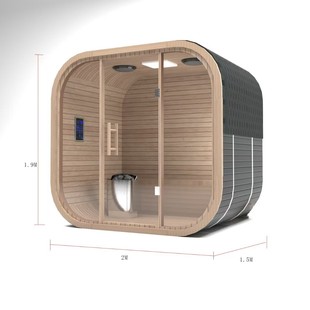 Modern Design Red Cedar Solid Wood Mobile Home Electric Heating Outdoor Sauna Steam Room Small Mobile Villa