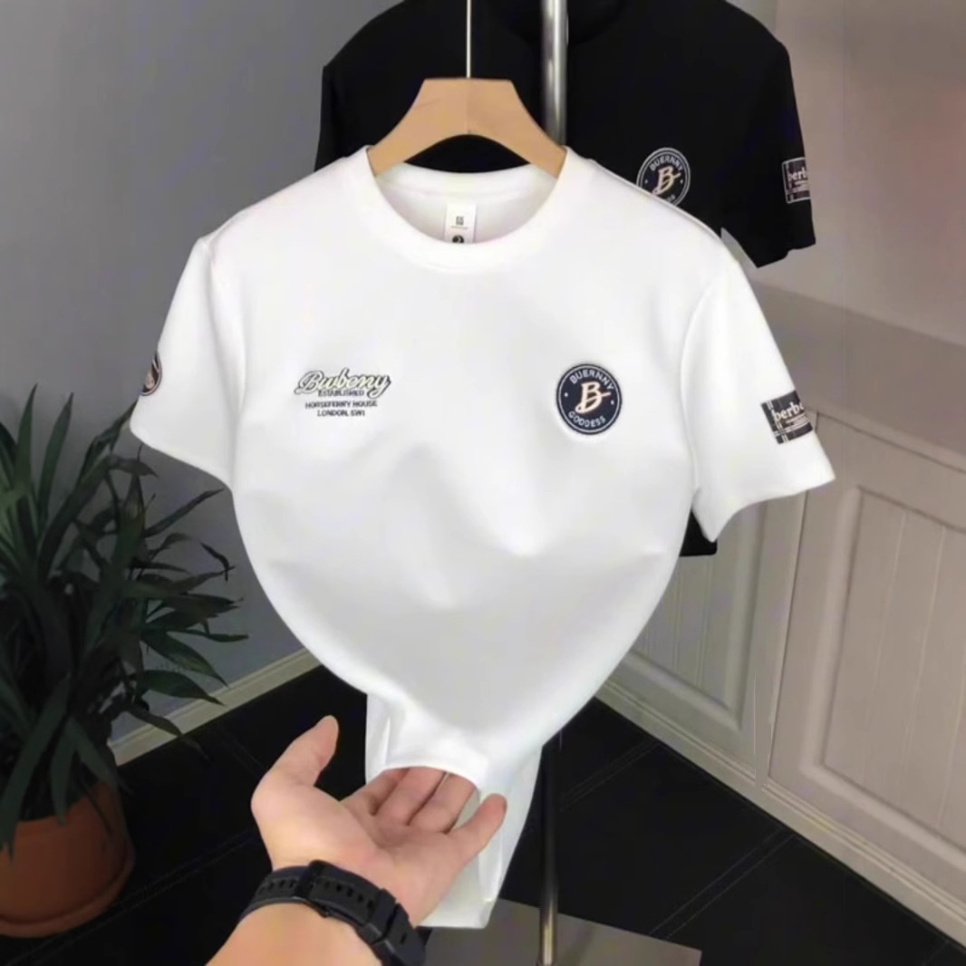 Lässiges Herren-T-Shirt mit Rundhalsausschnitt, bedruckt mit verschiedenen Labels, kurzärmelig, leicht und hochwertig – das perfekte Sommeroberteil für Herren._voghion.com
