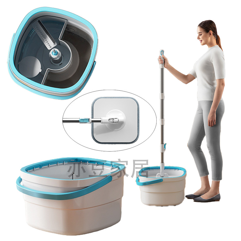 Nuevo Trapeador Giratorio para Uso Doméstico, Paño para Quitar Suciedad, Sin Necesidad de Lavar a Mano, Trapeador Automático con Cubo y Sistema de Escurrido de Agua Fácil de Usar.
