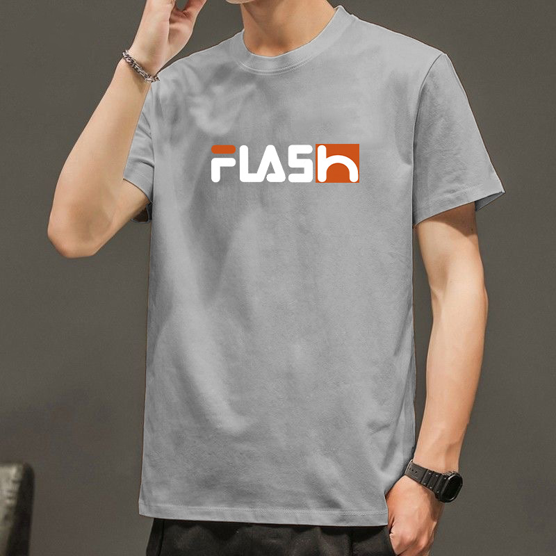 Primavera y Verano nueva carta cuello redondo de manga corta Camiseta de los hombres de la camiseta de moda corto de moda todo-Partido casual Top ropa de los hombres camiseta