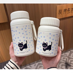アニメかわいい高颜値大容量新保温カップステンレスアウトドアスポーツ携帯ロープコーヒーカップ