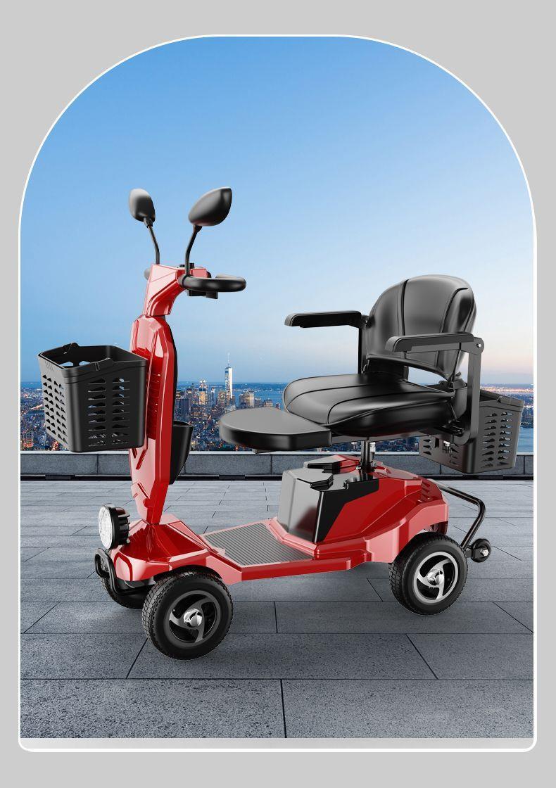 2025 New Model Elderly Mobility Scooter, Four-Wheel Adult Electric Vehicle, Foldable Two-Seater Scooter, Small Electric Vehicle