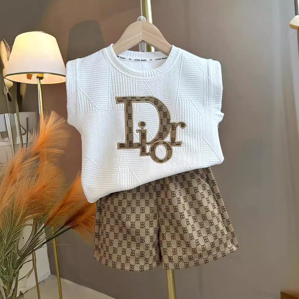 D 편지 노회 바지 조끼-화이트 커피