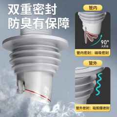 下水管防返臭神器厨房密封塞圈洗衣机洗手盆菜盆下水道封口盖配件