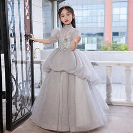 儿童礼服高端公主裙女童主持人走秀花童婚礼小女孩钢琴演奏演出服