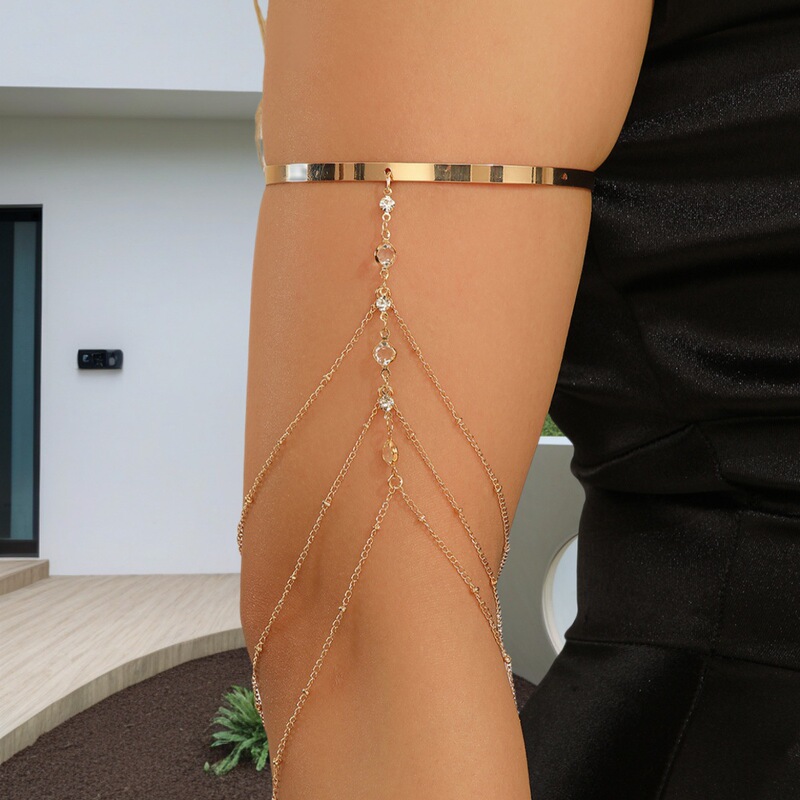 Casual Multi-Layered Tassel Chain Arm Bracelet, Fashionable and Sexy Holiday Style Arm Bracelet, Dance Performance Travel Photo Accessories