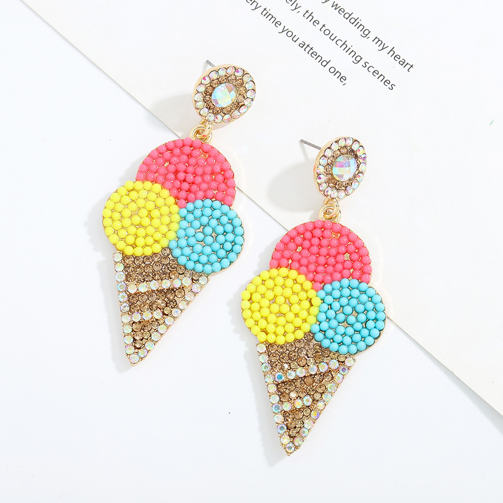 Fashion Diamond Beads Earrings Wholesale display picture 6