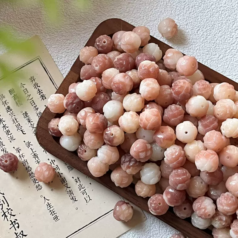 天然紫罗兰菩提手串机雕莲花多层散珠diy饰品配件手链装饰品批发